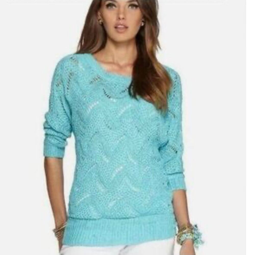 Lilly Pulitzer Women’s Crew-Neck Larissa Sweater 3/4 Sleeve Blue Size Xs Nwt